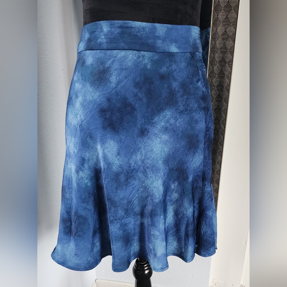 Free people Mini Skirt Navy Combo Flirty Tie Dye Banded